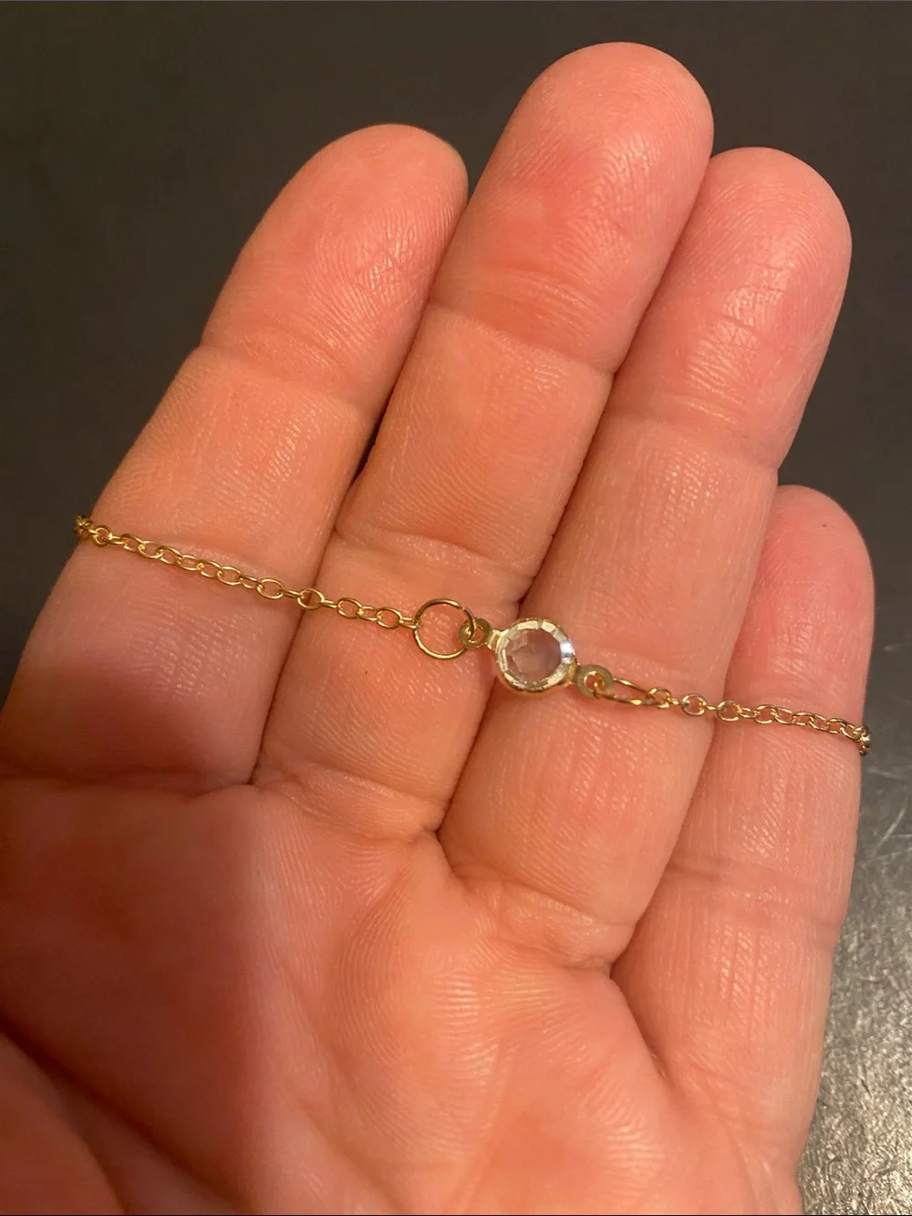 Fashion Jewelry Gold Tone Bracelet with Clear Crystal